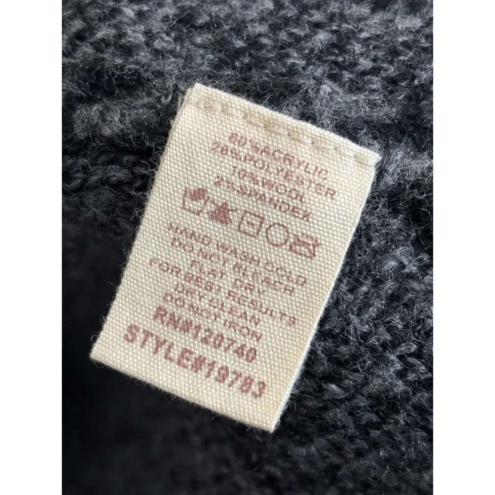 Mystree Herringbone Duster Cardigan Wool Blend Dark Academia Coat M Quiet Luxury